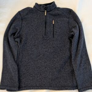 Woolrich Men's 1/4 Zip Fleece Pullover Sweater Heathered Blue Gray Size Large